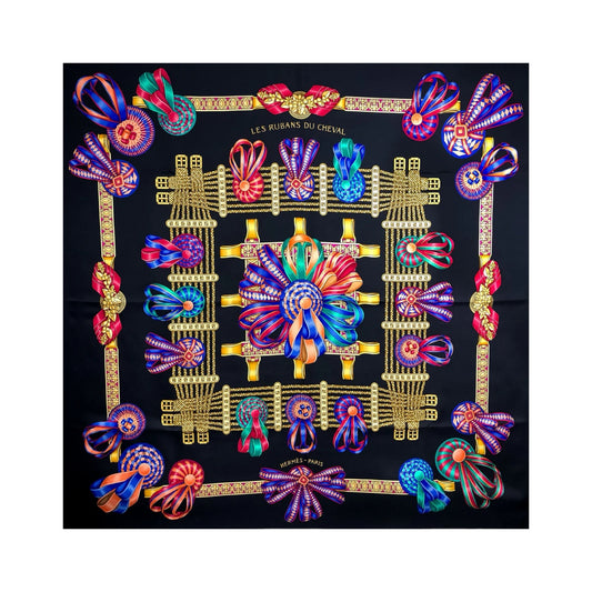 Hermes Silk Scarf by J.Metz LES RUBANS DU CHEVAL